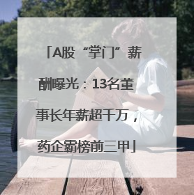A股“掌门”薪酬曝光：13名董事长年薪超千万，药企霸榜前三甲